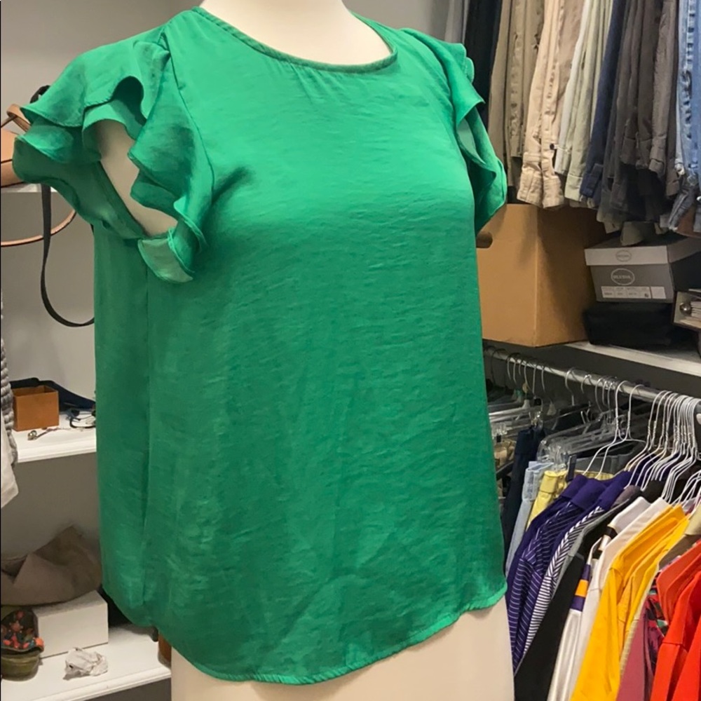 Beautiful bright green blouse with sleeve details